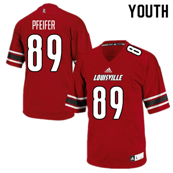 Youth #89 Ean Pfeifer Louisville Cardinals College Football Jerseys Sale-Red - Click Image to Close